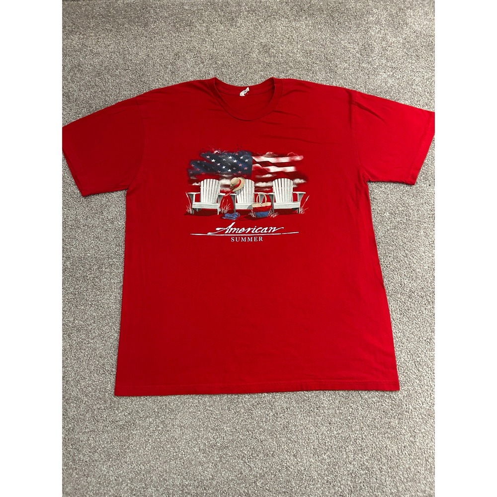 Whale by Switcher American Summer T-Shirt Mens XL Red Graphic Tee Excellent